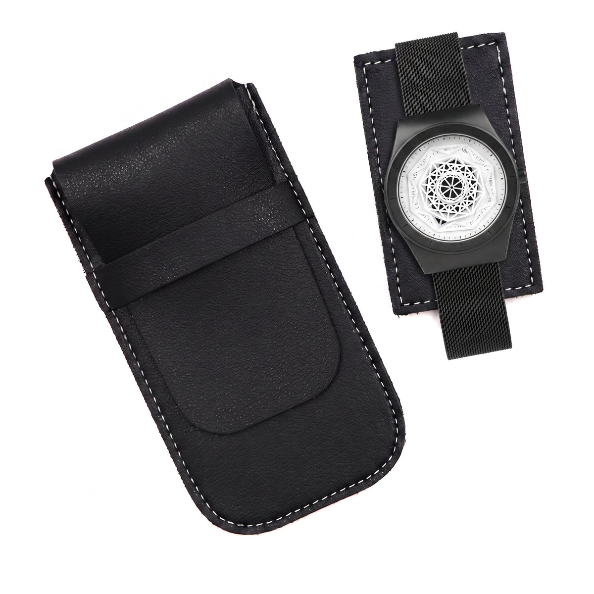 Leather Travel Watch Pouch 1+1